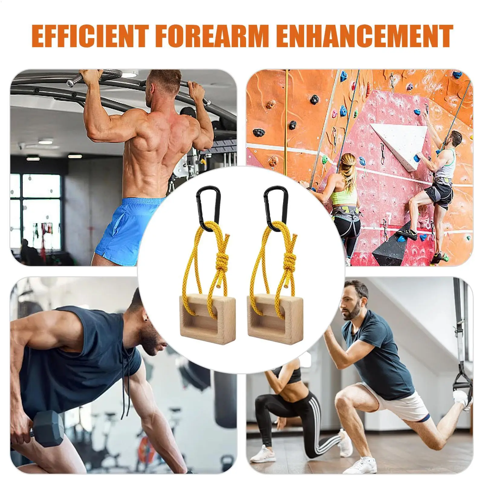 Wooden Fingerboard Pull Up Climbing Board 1 Pair Indoor Forearm Trainer Outdoor Suspension Arm Strength Trainers