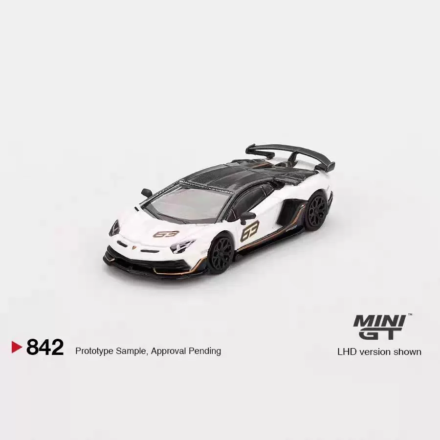 1:64 Minigt # 842 Lamborghini Aventador SVJ 63 modelo de carro em liga metálica, ornamento