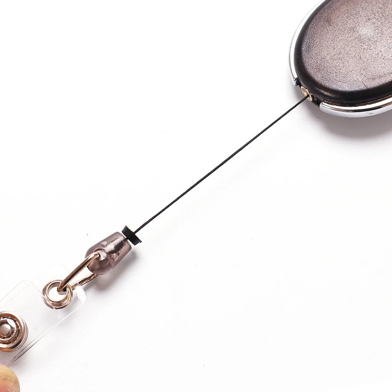 Zinc Alloy Plastic Badge Reel ID Tag Work Card Clips Retractable Keyring Bus Pass Card Sleeve Clips Reel