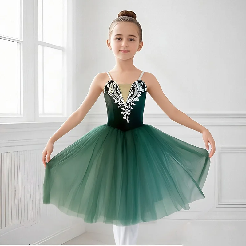 大人のプロフェッショナル女性白シフォンバレエダンスプロフェッショナルカルメンドレス大人のモダンバレエダンスドレス女の子のためのダンス