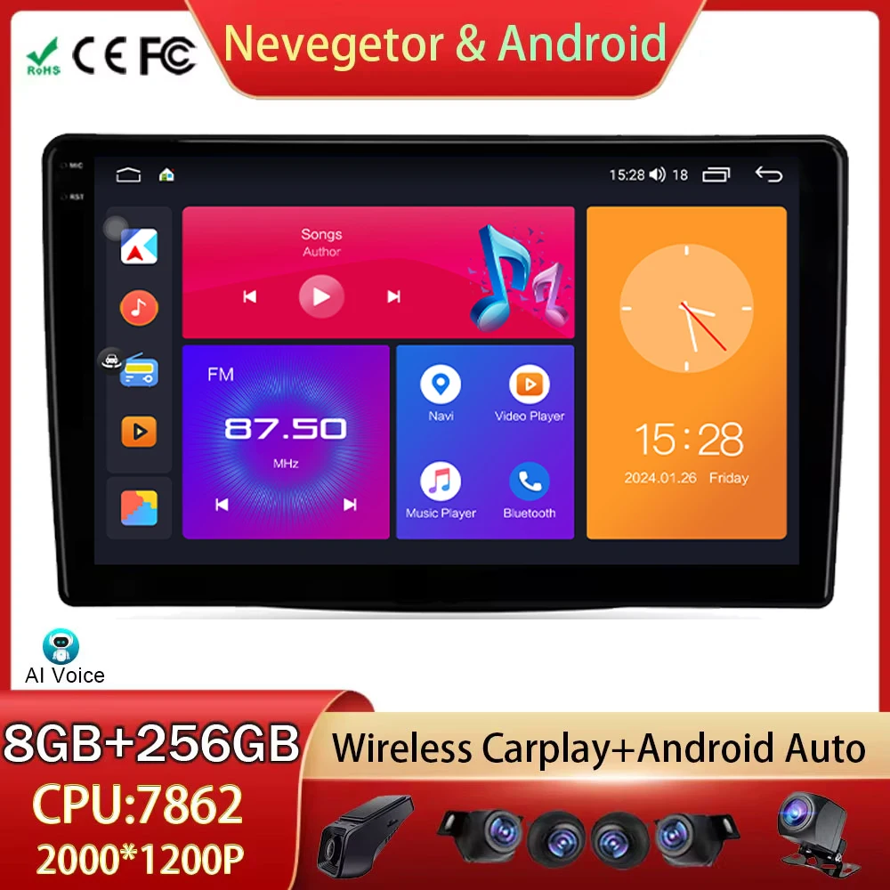 

4G Car Radio For Fiat 500L 2012 - 2017 Stereo Carplay Android Auto GPS Navigation Multimedia Video Player 5G WIFI BT No 2din DVD