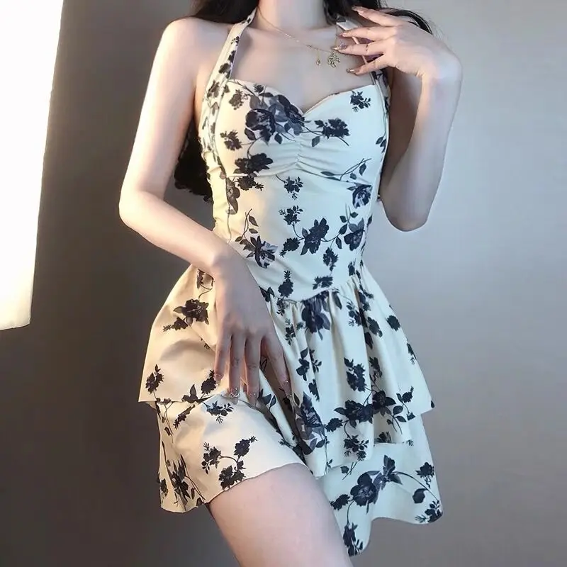 

Женский слитный купальник с высоким воротом для термальных источников, красивый, скрывающий ноги, для отдыха, с фиксированным бюстом