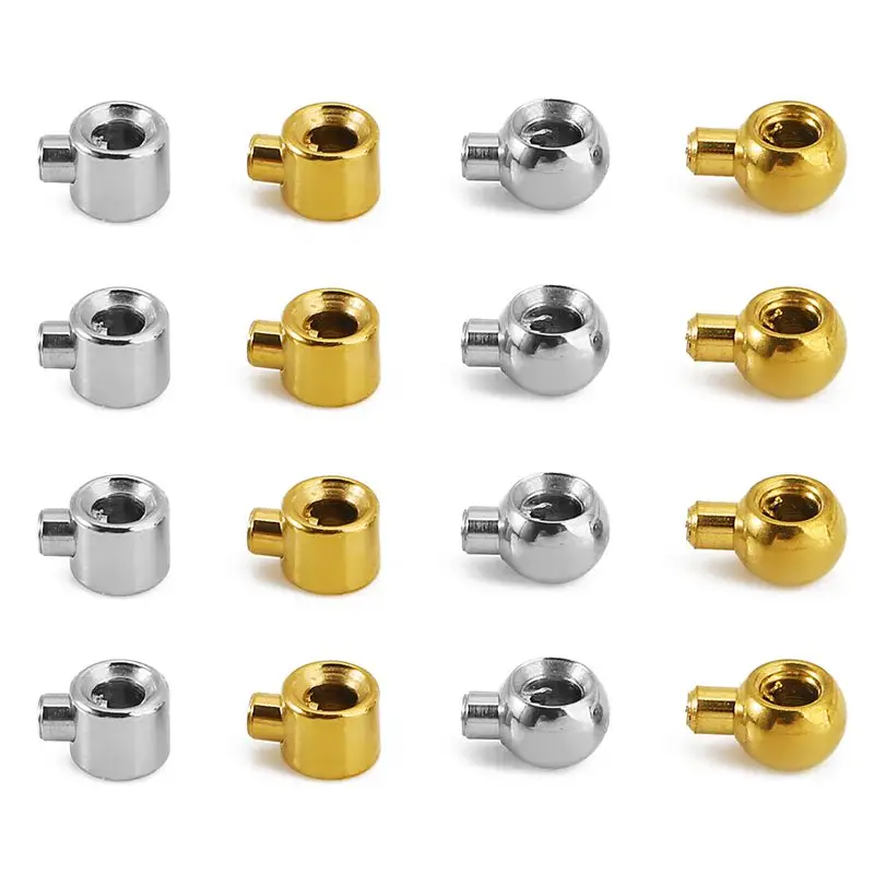 10-20 Stück PVD-beschichtete Edelstahl-Positionierungsschlösser, Stopper, Abstandshalter, Quetschperlen für DIY-Schmuckherstellung Zubehör