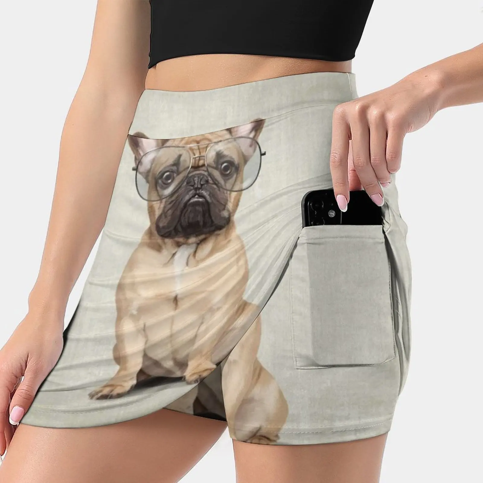 Mr Bulldog Women's skirt With Pocket Vintage Skirt Printing A Line Skirts Summer Clothes Pet Dog Cute French Bulldog Bulldog