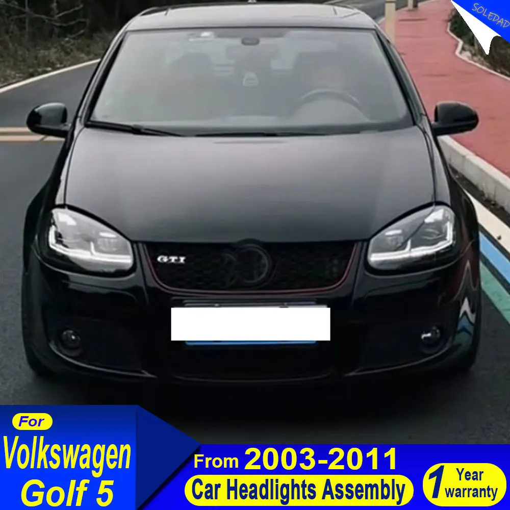 Car headlights For VW Golf 5 2003-2008 Head Lamp Led Fog Lights DRL Hella Tuning Light Car Accessories Golf5 MK5 HeadLights