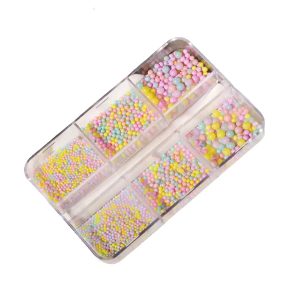 Beads Filler Jewelry Making Mini Metal Beads 3D Nail Art Decoration Macaron Color Bubble Beads Nail Charms Nail Art Rhinestones