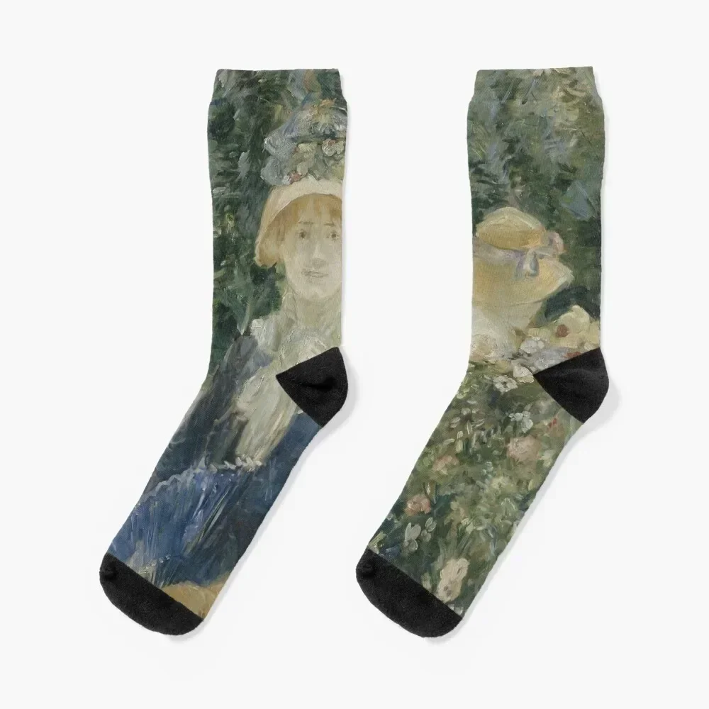 Berthe Morisot. Woman in a Garden,1882-83. Socks Stockings man designer brand moving stockings loose Socks Women's Men's