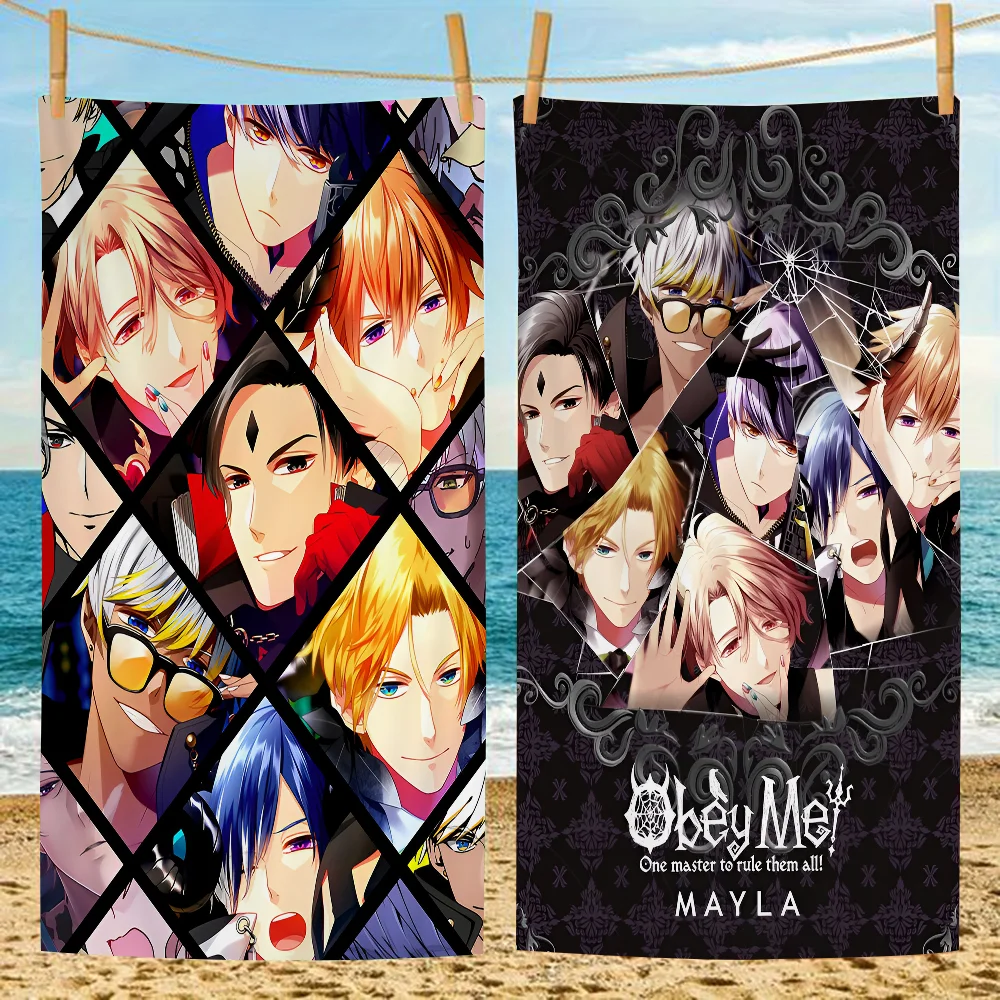 

Game O-Obey Me Anime Microfiber Blanket Quick Drying Beach Towels Oversized Printing Super Absorbent Pool Towel Blanket