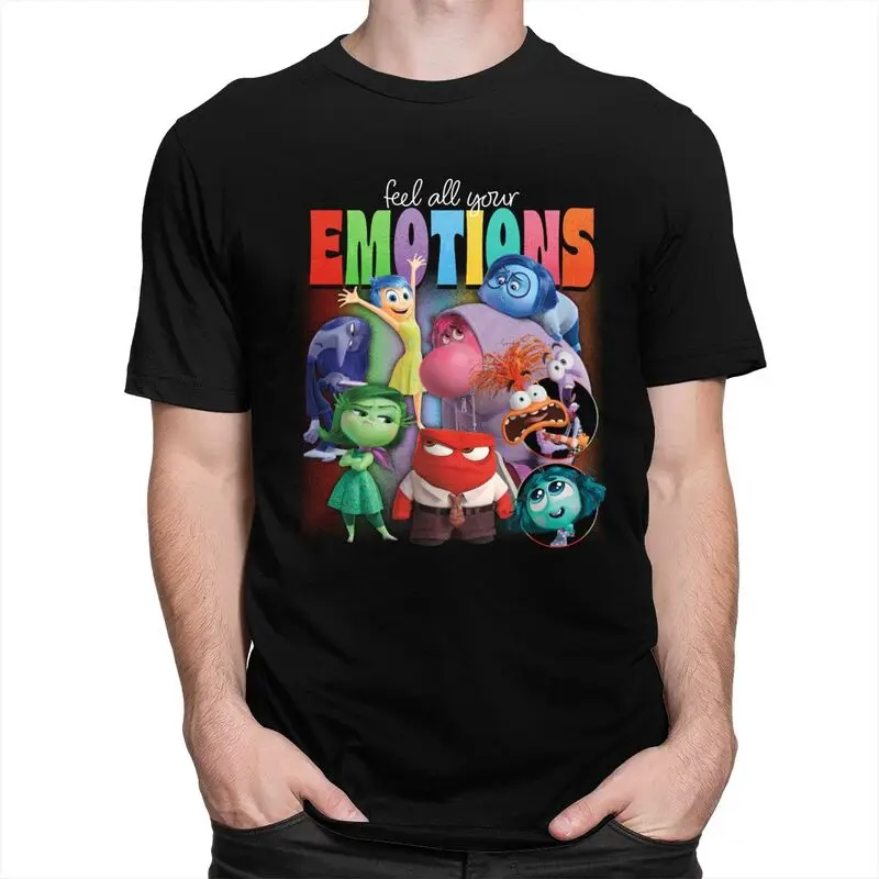 Inside Out Feel Emotions Tshirts Men Short Sleeved Streetwear T Shirt Unique T-shirts Fitted Pure Cotton Tee Clothes