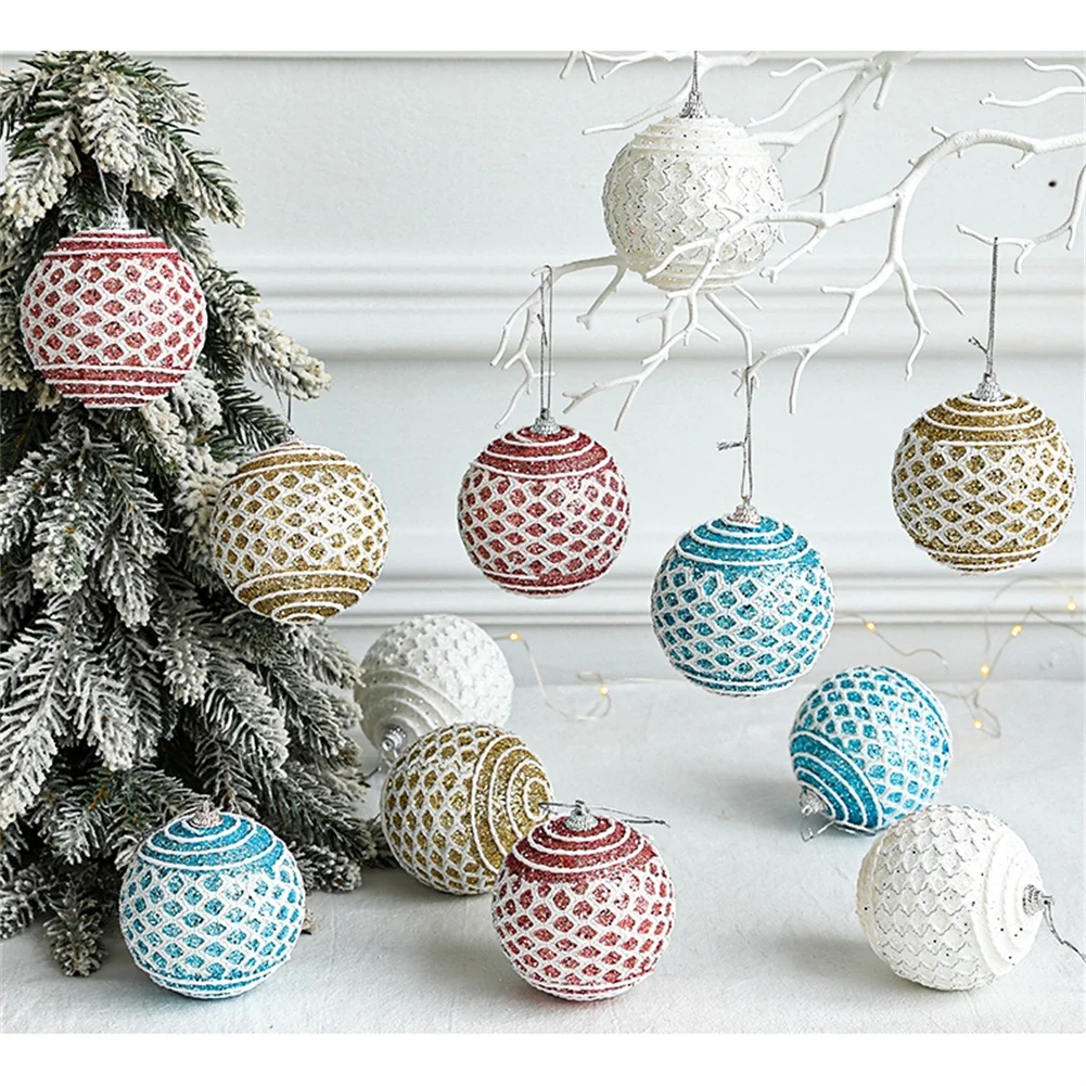 Crea un ambiente festivo con las encantadoras bolas de Navidad Adornos colgantes para árbol de Navidad perfectos para fiesta de Navidad 8CM