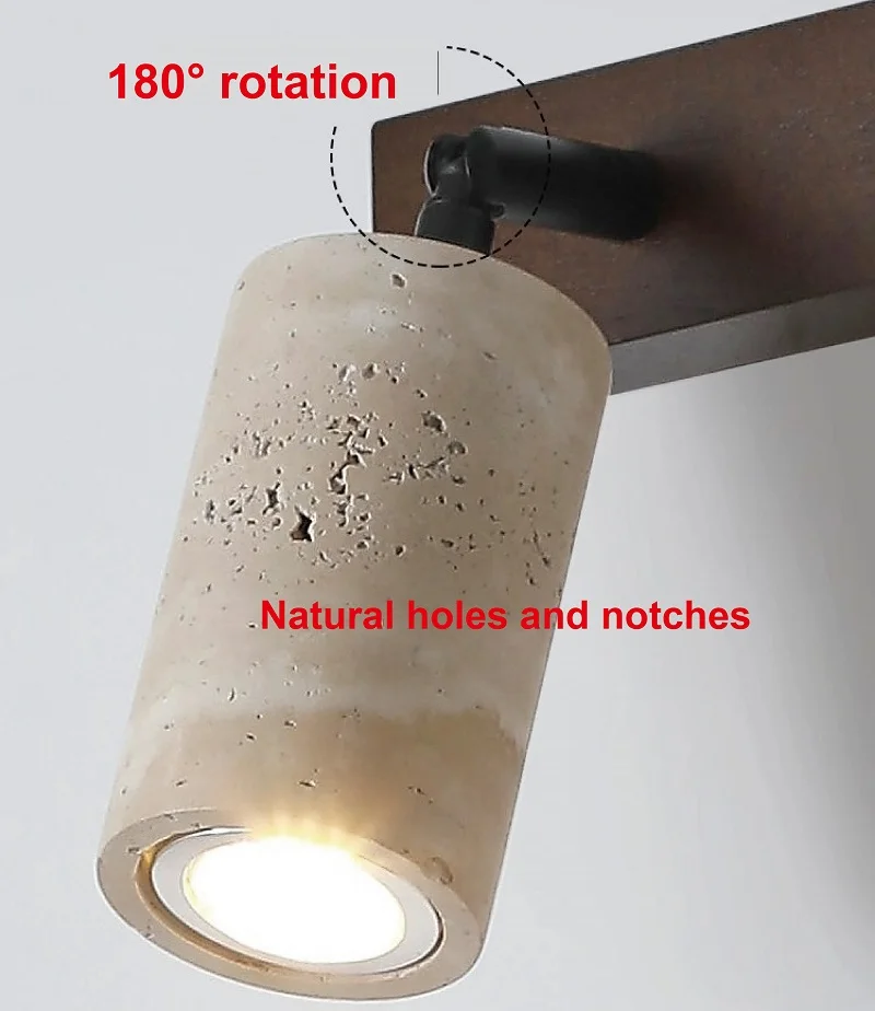 Japanese Retro Solid Wood Yellow Cave Stone Wall Lamp Study Bedroom Bedside Decoration Reading Comes With Switch Wall Lamp