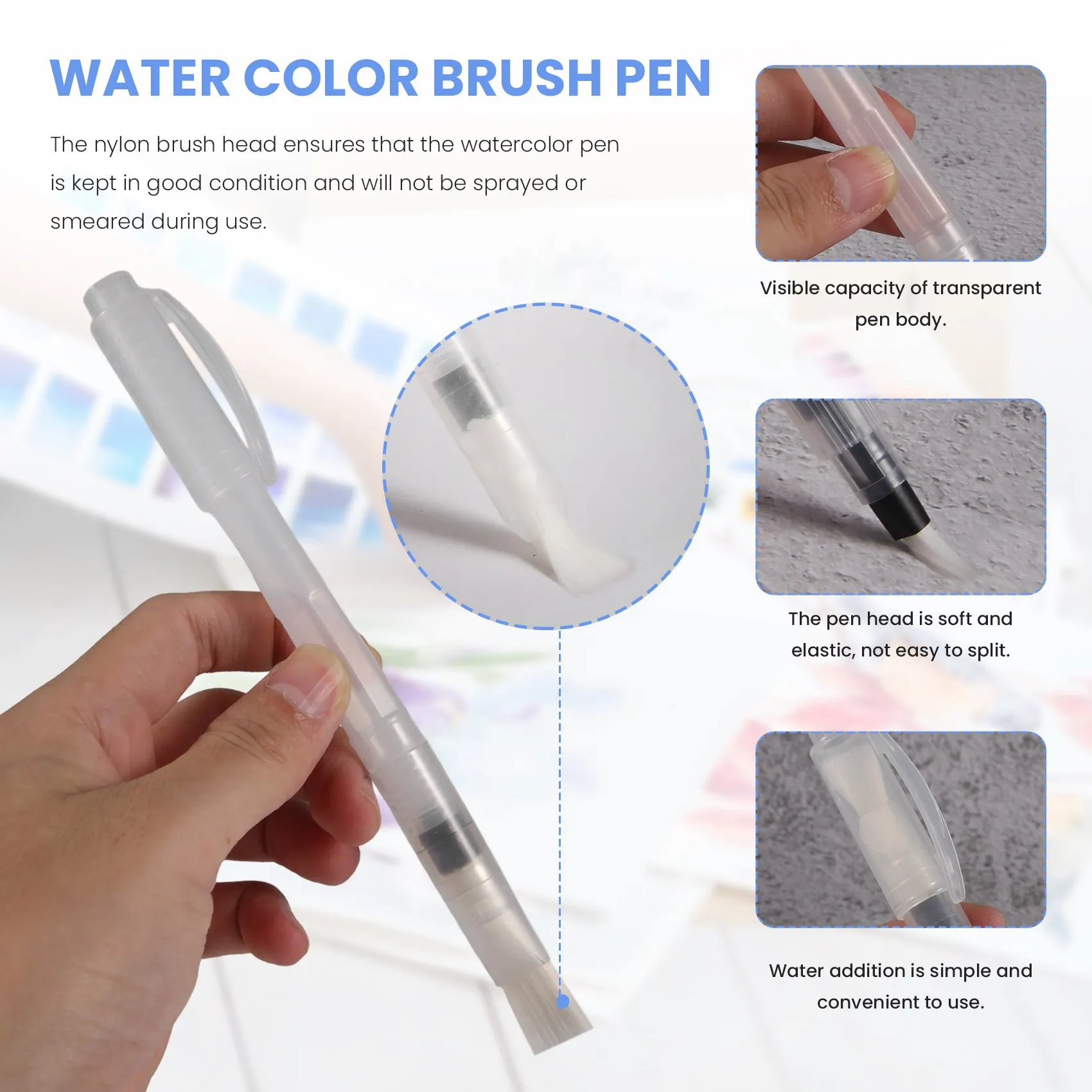 Ensemble de stylos pinceaux pour documents à l'eau, peinture d'interconnexion, marqueurs à base d'eau, crayon de couleur soluble dans l'eau, 12 pièces