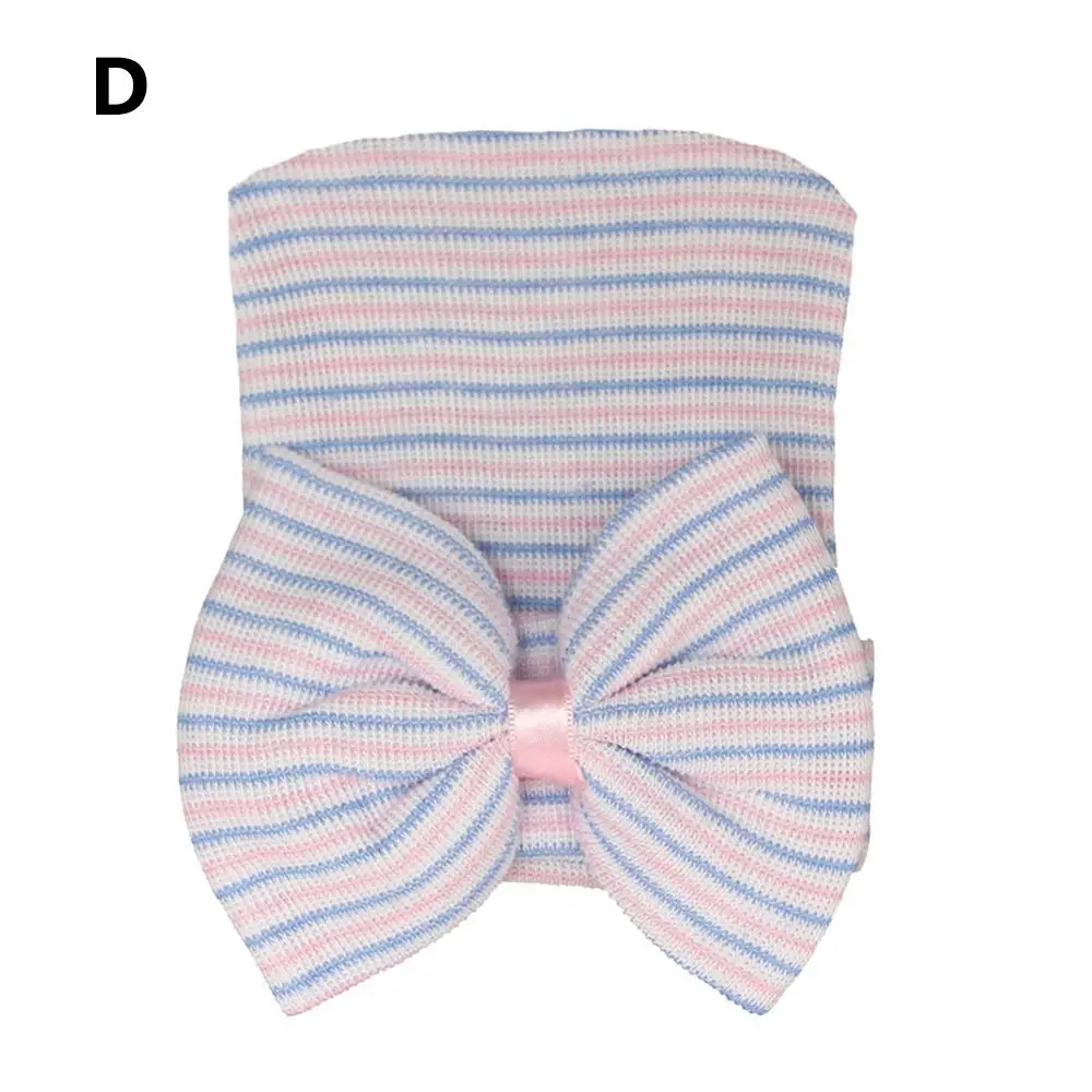 

Милая полосатая шапка для младенцев для маленьких девочек, шапка с бантом, детские шапки, больничная шапка для новорожденных, детская шапочка