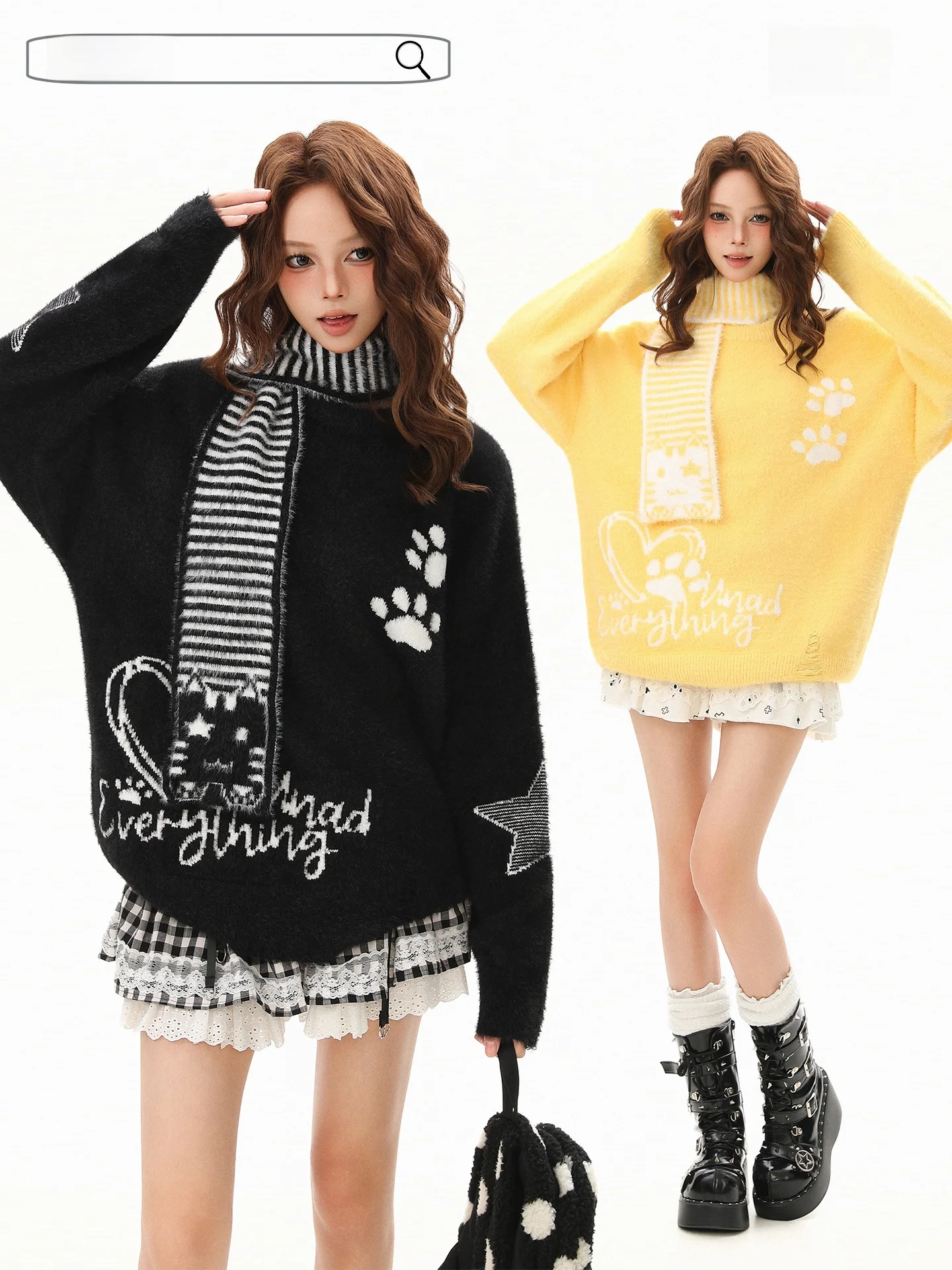 

Вязаный свитер Boeax Sweet Cool Spicy Girl Fun Texture в полоску, женский повседневный, зимний, новинка 2025, свободный крой, длинный рукав