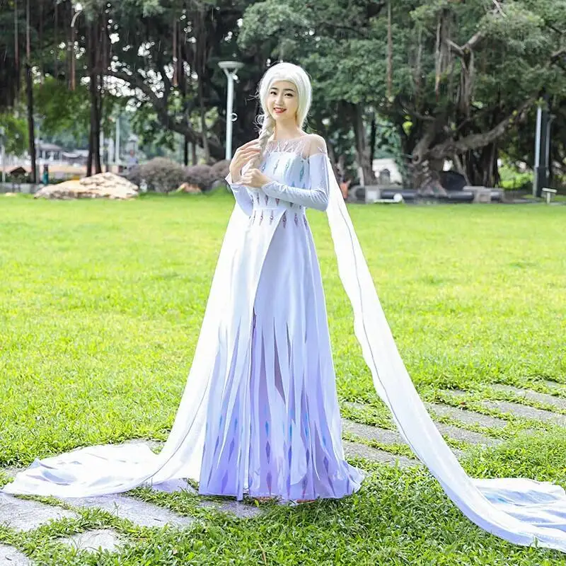 New Princess Ice Dress White Bring Cosplay Costume For Game Party Custom Made Halloween Christmas Set