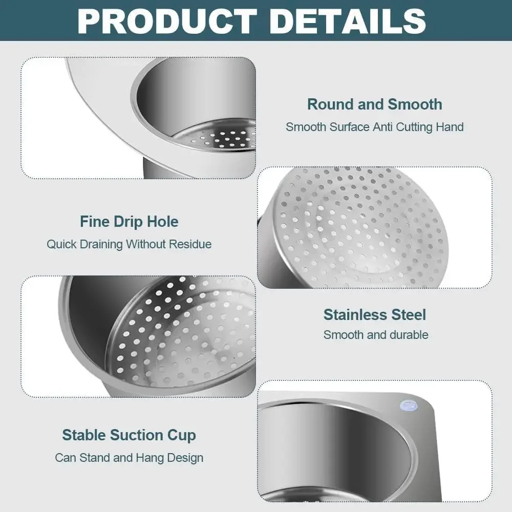 Swan Stainless Steel Sink Strainer Basket, 2025 New Durable Drain Basket for Kitchen Sinks, Swan Faucet Hanging Filter Basket