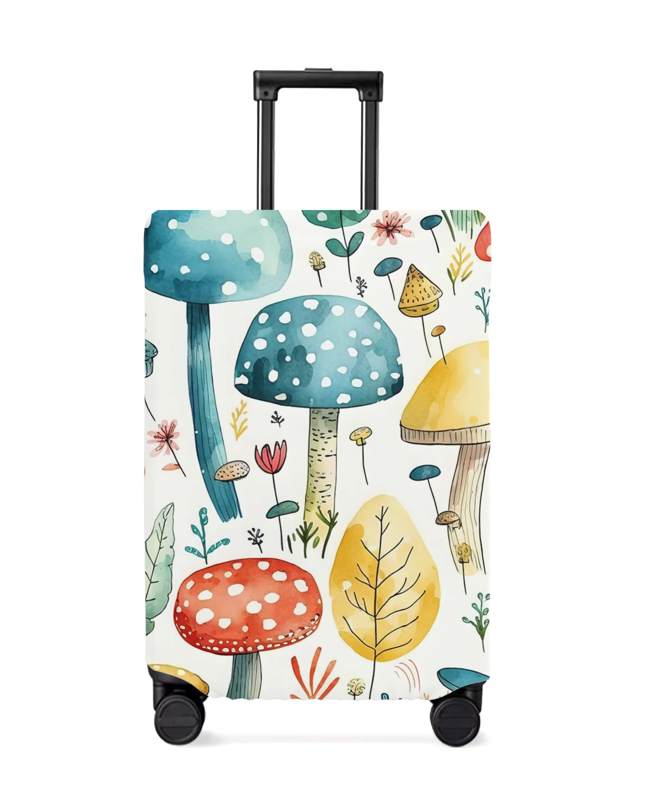 Abstract Mushroom Plant Leaf Luggage Cover Stretch Suitcase Protector Baggage Dust Cover for 18-32 Inch Travel Suitcase Case