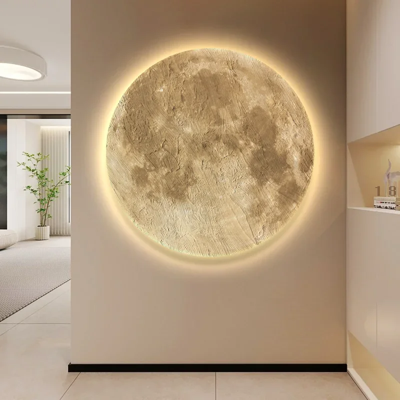 2025 Moon Porch Light Painting Planet Hallway Hallway End Atmosphere LED Lights Mural Bedroom Background Wall Painting