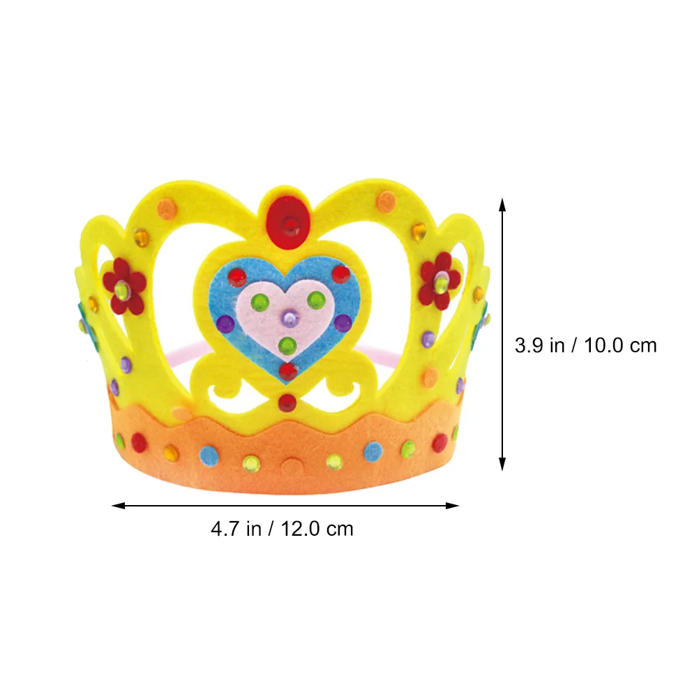

6 set Non woven Crown Tiara Craft Kit Lightweight Firm Birthday Party Hat Supply DIY Material Pack Princess Craft Package