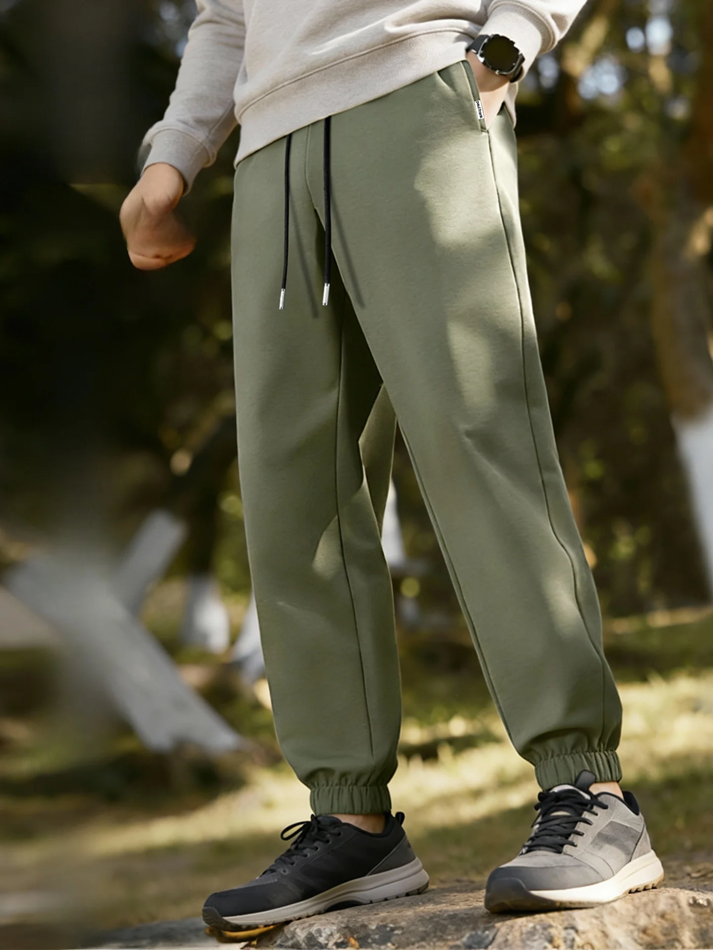 

Мужские зимние теплые повседневные брюки Fce Lined Outdoor Casual Pants свободного кроя с завязками на талии, американский повседневный бренд