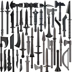 Medieval Weapons Building Blocks Army Soldiers Figures Military Accessories Knife Sword Axe Broadsword Bricks Toys For Children