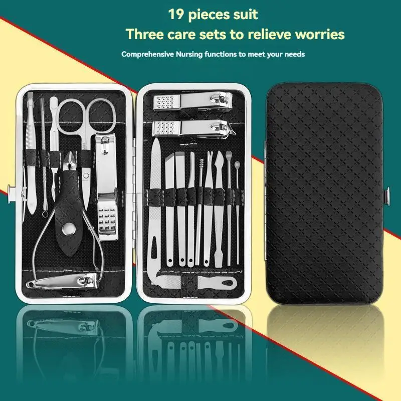 

19pcs Stainless Steel Nail Scissor Set Full Set Nail Clippers Household Cuticle Nipper Manicure Tools Nail Clippers