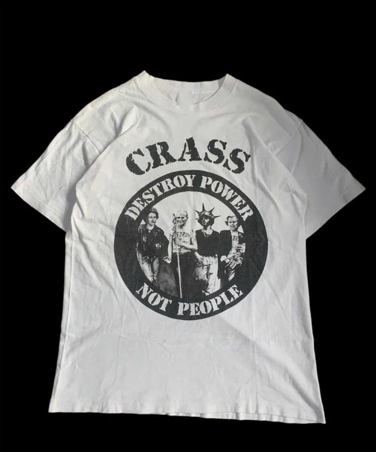 

Белая хлопковая футболка для взрослых Crass Band S-5XL в стиле панк WA380