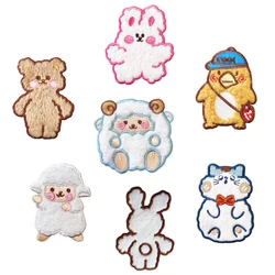 Cartoon Embroidery Plush Self-Adhesive Sheep Animal Patches for kids clothes Stickers Shirt Badges Accessories