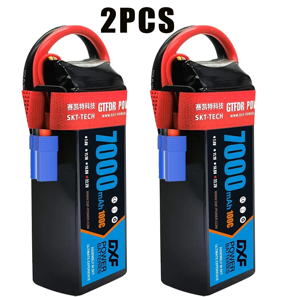 DXF 6S Lipo Batterij 22.2V 7000mAh 100C Soft Case Batterij XT90 XT60 EC5 Connector voor Auto Vrachtwagen tank RC Buggy Truggy Racing Hobby