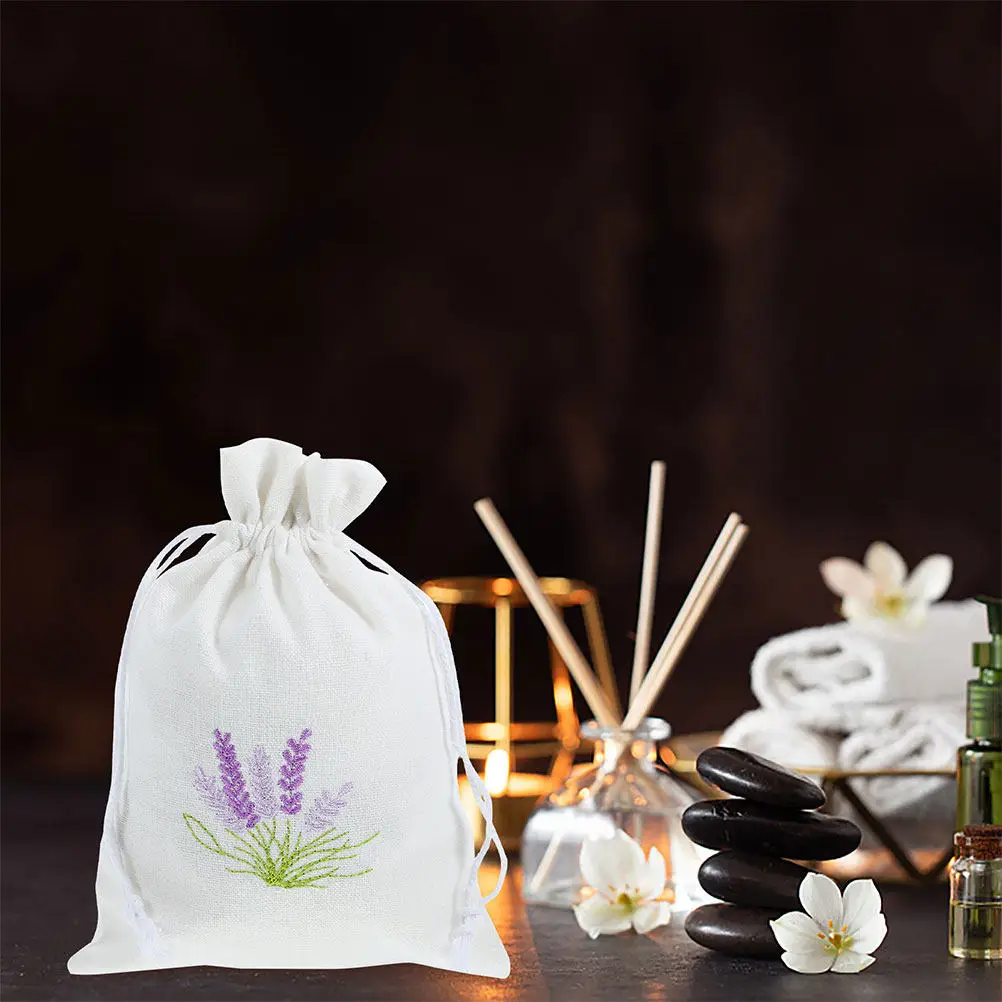 Bolsitas de tela reutilizables, bolsas vacías con cordón para lavanda, de algodón, para aromaterapia, armarios, recuerdos de boda, regalos de fiesta