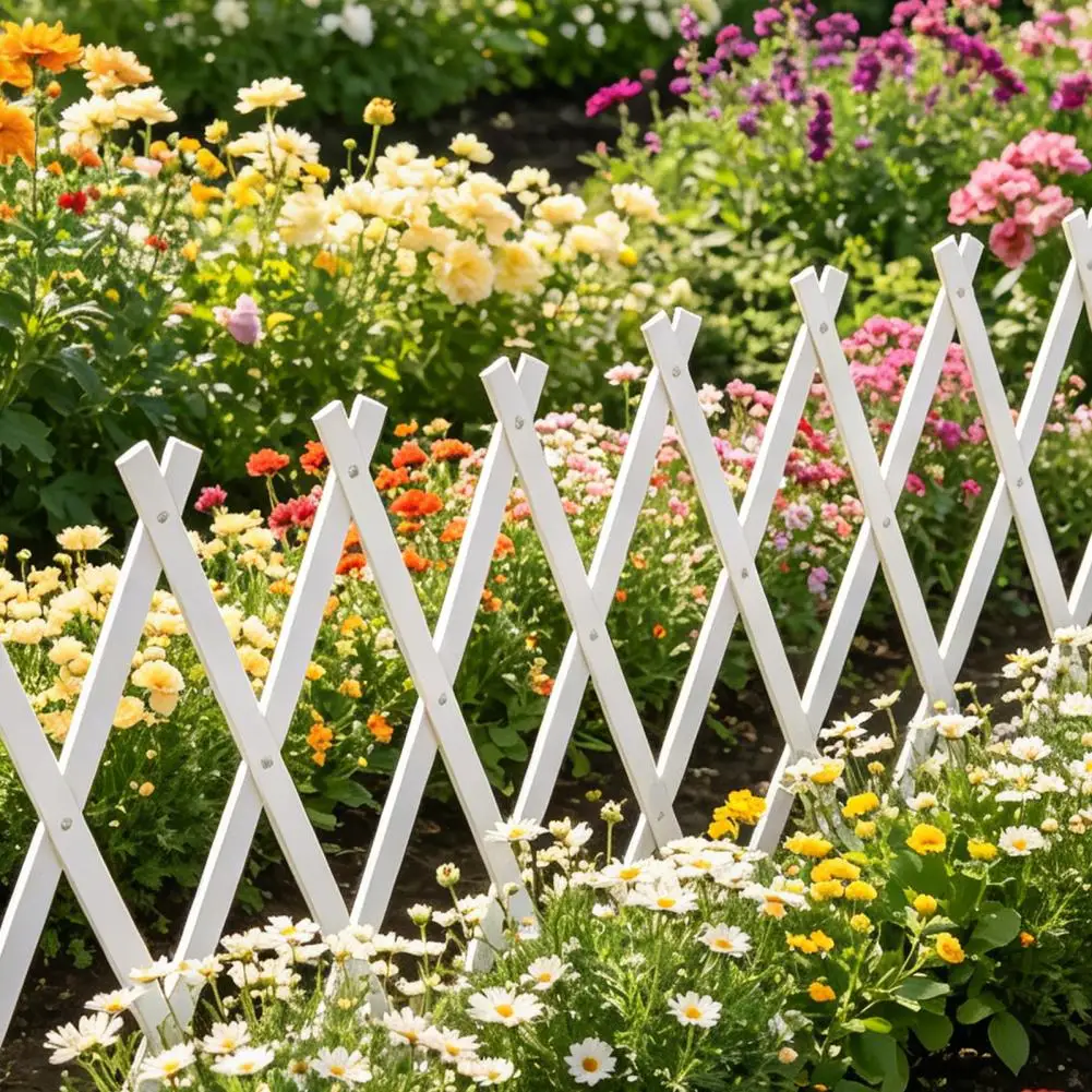 Expandable Garden Trellis 70 x 12 Inch Plastic Lattice Fence Wall Panel for Climbing Plants Vine Ivy Rose Cucumbers Clematis Out