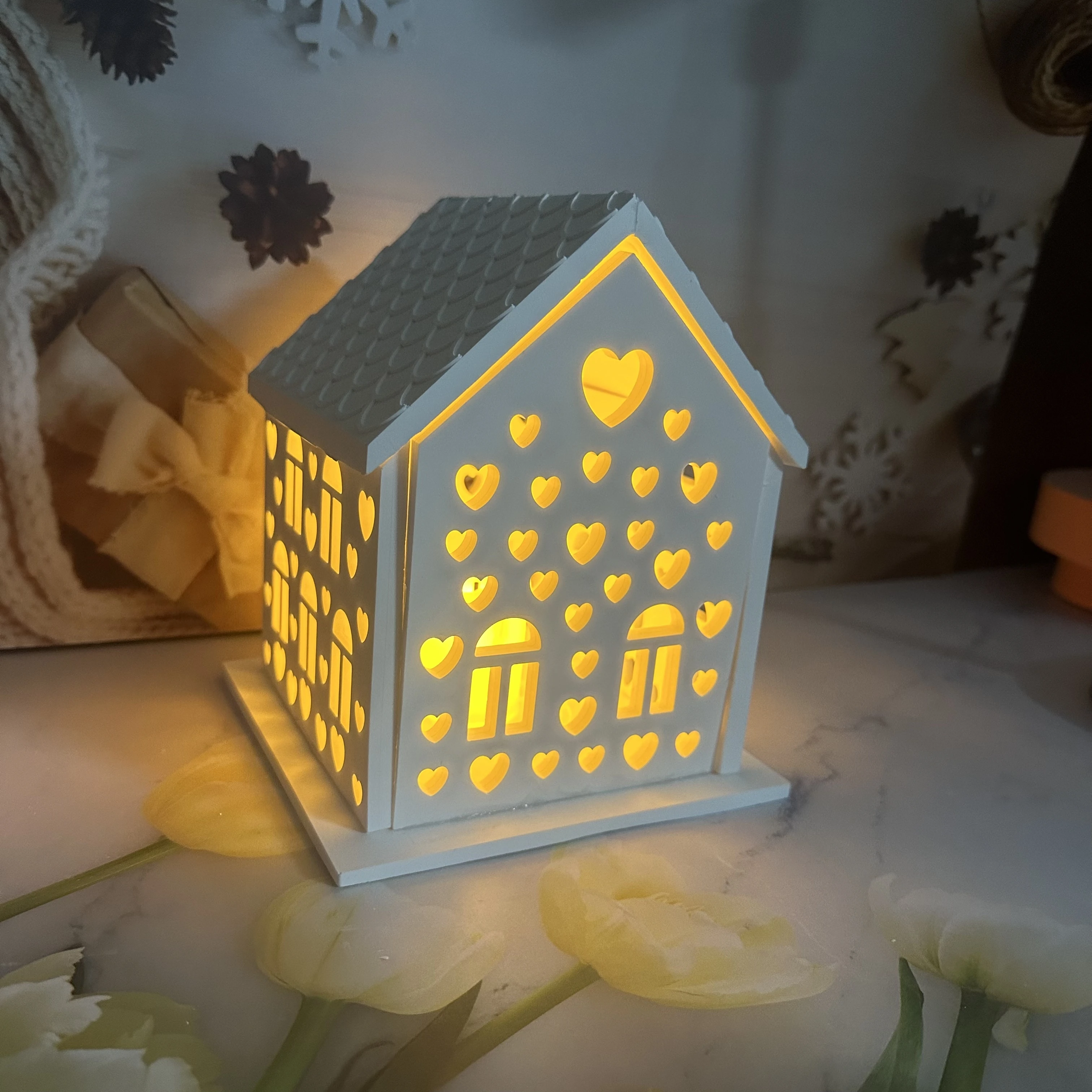 

DIY Heart House Candlestick Silicone Mold Window Houses Tea Light Candle Holder Craft Gift Making Resin Gypsum Molds Home Decor