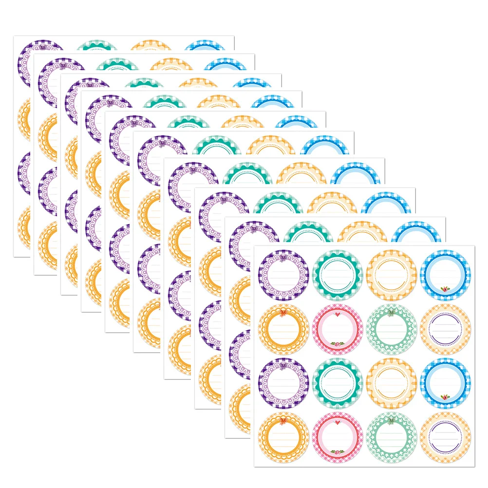 สติกเกอร์ติดกระป๋องทรงกลม 10 ชิ้น สติกเกอร์กันน้ำหลากสีสำหรับปิดผนึกขวดโหล ผนัง หน้าต่าง ใช้สำหรับติดฉลากกระป๋อง