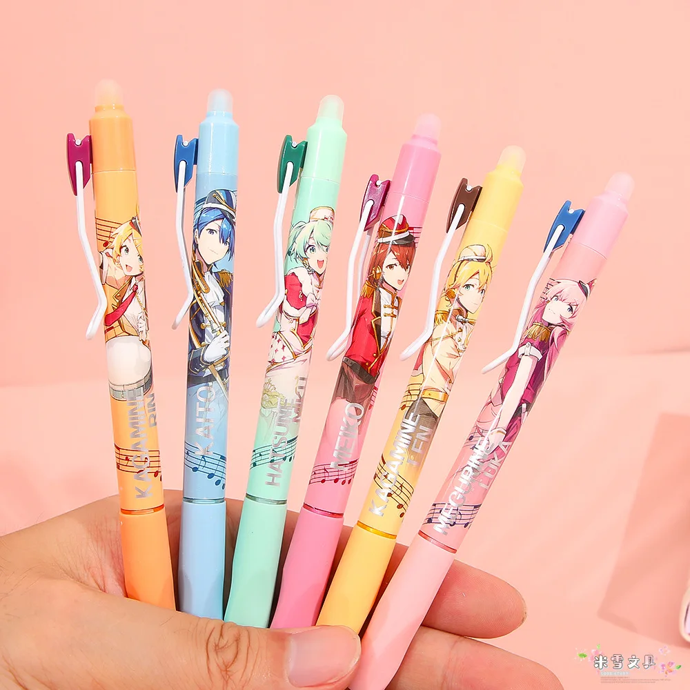 6 قطعة جديد ل Miku قابل للمسح هلام القلم 0.5 مللي متر طالب محايد الكرة القلم مكتب اللوازم المدرسية القرطاسية هدية الكريسماس
