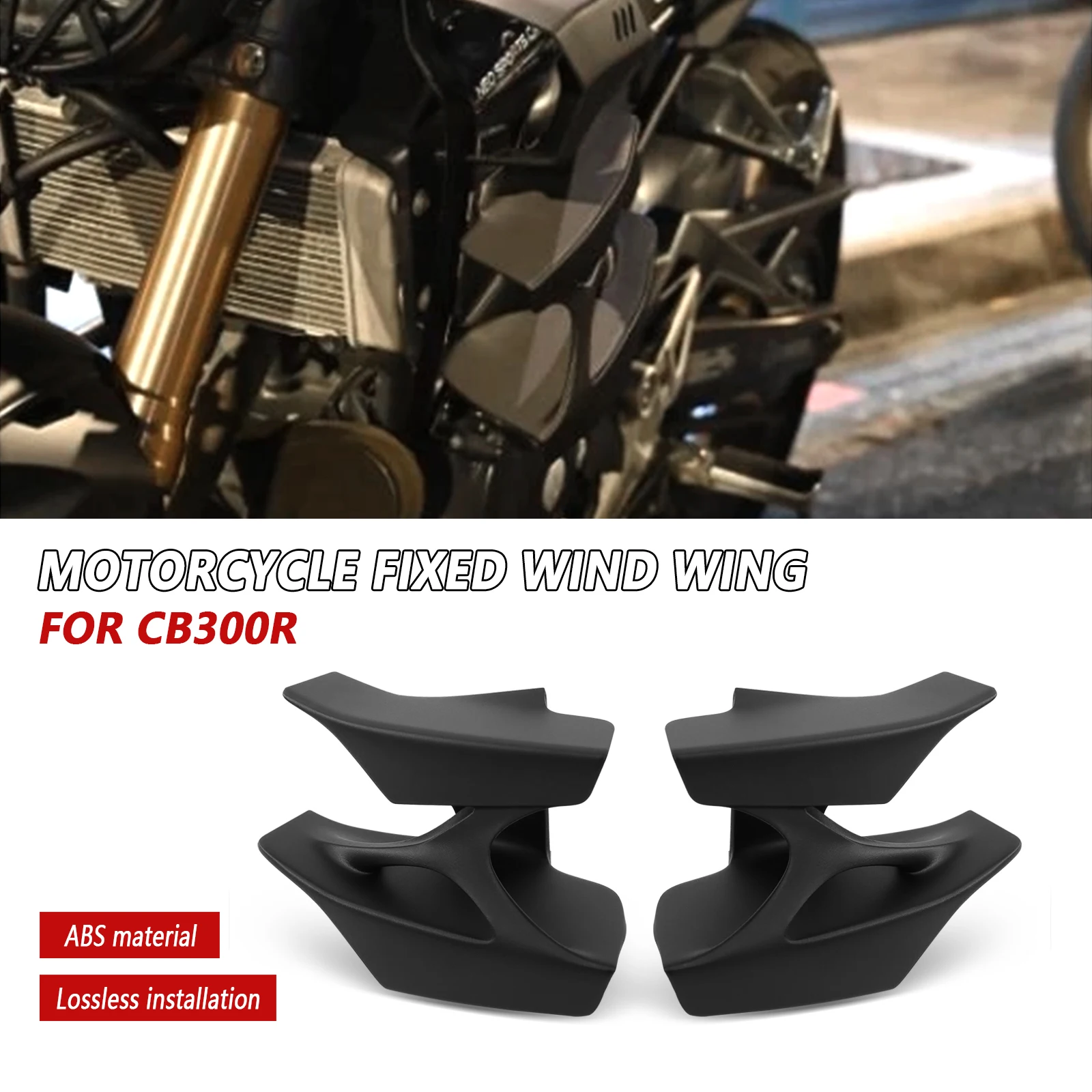 

Motorcycle side fixed wing For Honda CB 300R 2019-2024 CB300R 2025 aerodynamic winglet CB 300 R new wing air guide spoiler