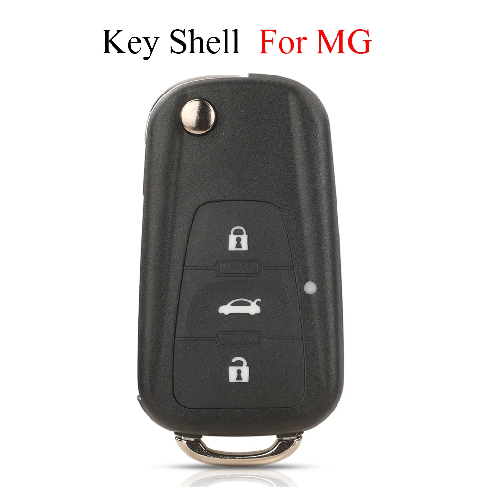 

jingyuqin 3 Button Flip Folding Remote Car Key Shell FOB For Roewe MG5 MG7 MG GT GS 350 360 750 W5 Key Cover Replacement