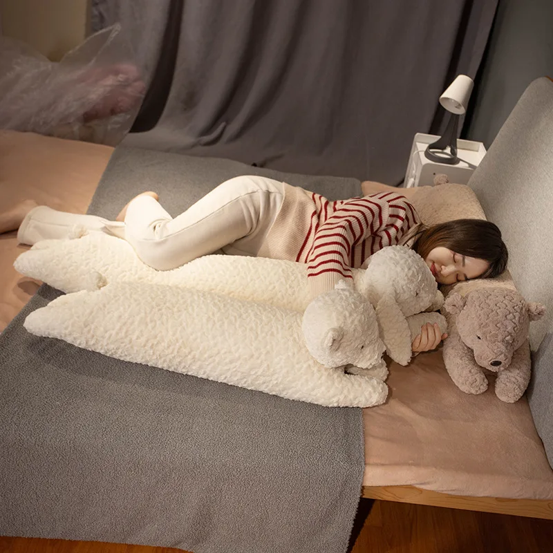 Lang konijn/beer pluche kussen grote beer gevuld konijn slaapkussen kussen decoratief lichaamskussen stoel rugkussen decor