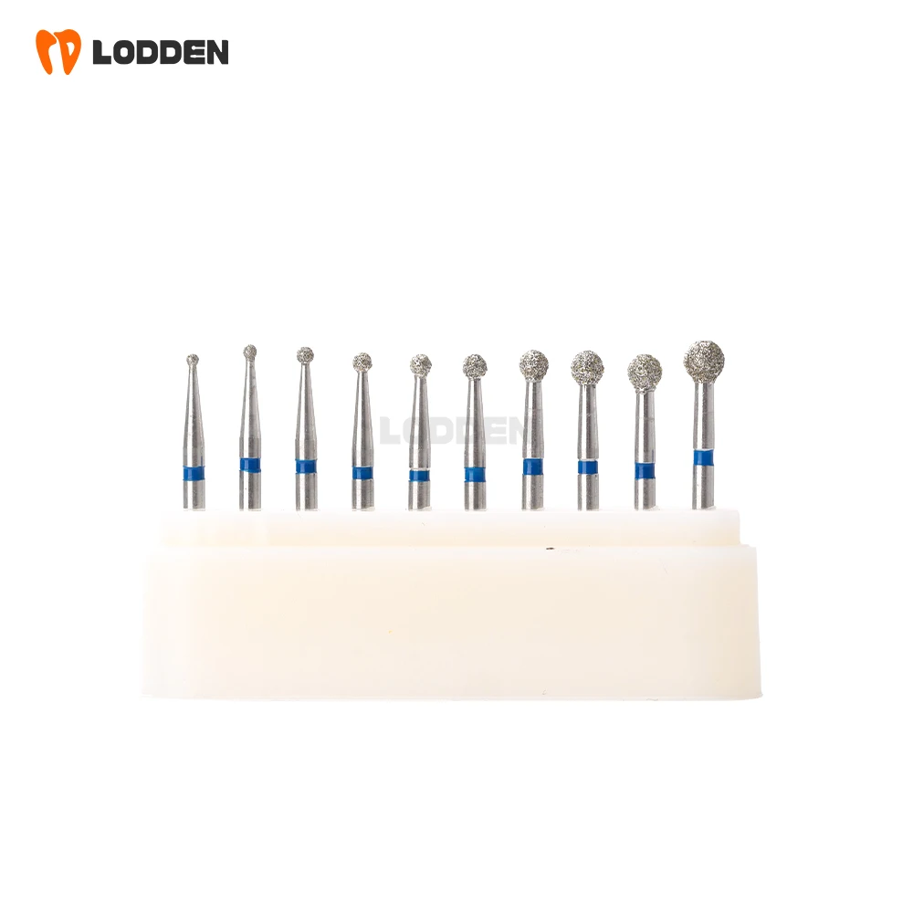 10 قطعة/المجموعة الأسنان الماس الأزيز الحفر FG 1.6 مللي متر عرقوب ل قبضة يد بسرعة عالية الكرة شكل دائري أدوات طحن طب الأسنان #4