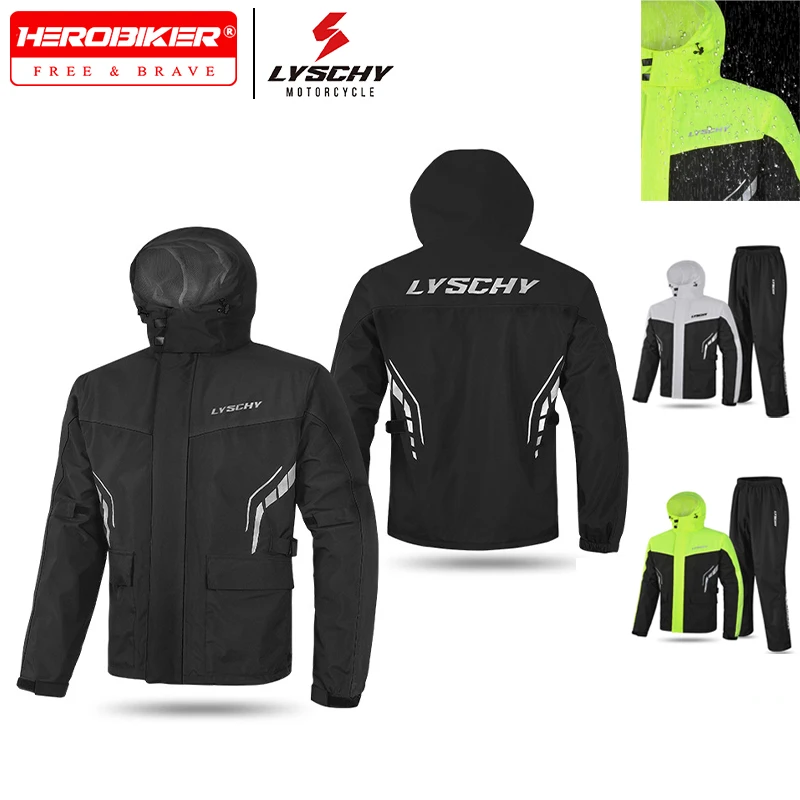 

Motorcycle Fashion Raincoats Split Suit Reflective Jacket Pants Waterproof Impermeable Motorbike Riding Cycling Outdoor Gear