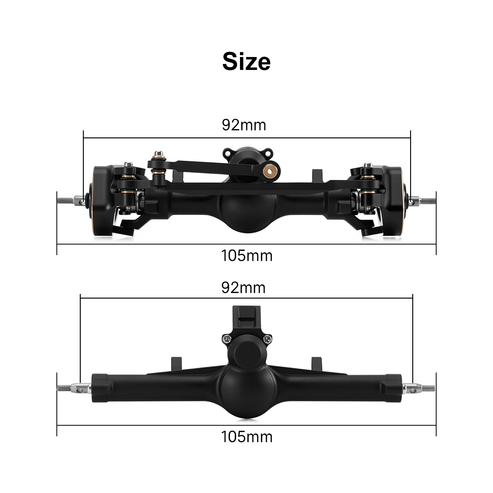 INJORA V2 +4mm Nylon Planet Axles for 1/24 SCX24, Double Joint Shafts, Ramped Diff Covers