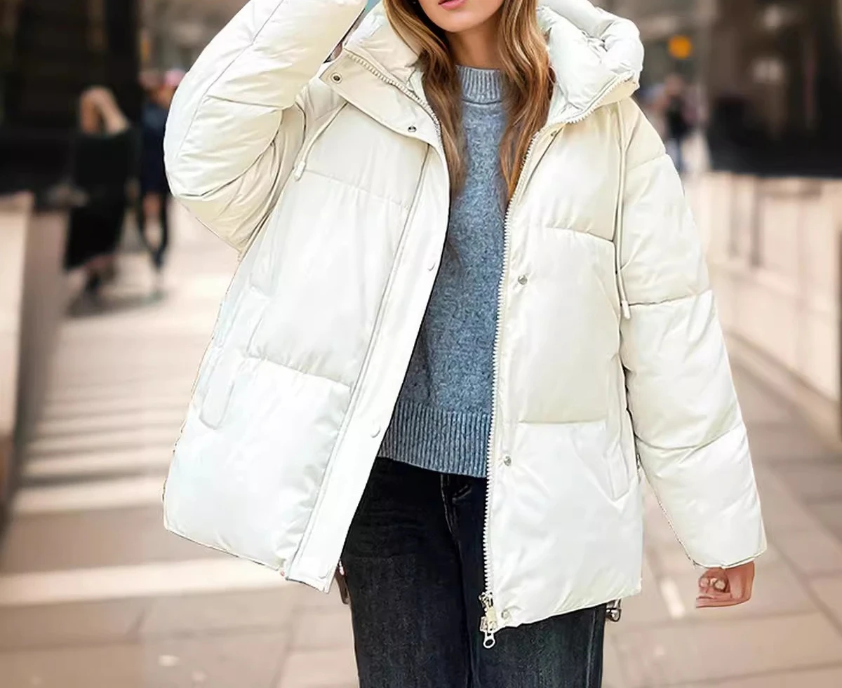 Popular Cotton Clothes for Women in Winter  New Cotton Clothes with Thick Hats and Fluffy Bread Jackets