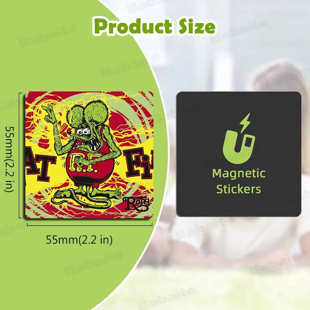 R-Rat Fink Personalized Fridge Magnets Magnetic Refrigerator Memorial Gifts for Kitchen Office Locker Travel Home Deco