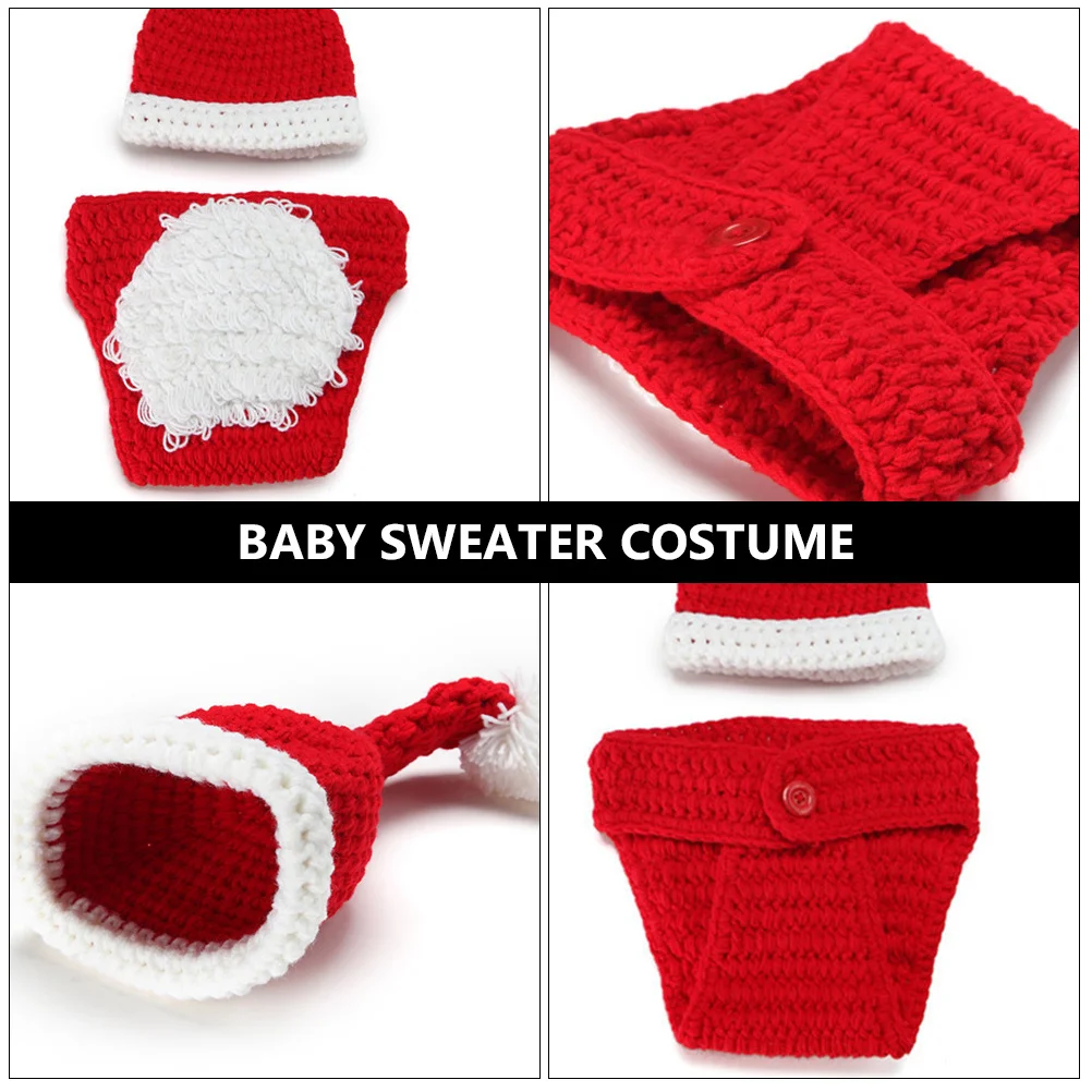 

2Pcs Baby Knitted Photography Suit Christmas Infant Costume Set Newborn Photo Outfit Infant Photo Outfits Baby Photography Props