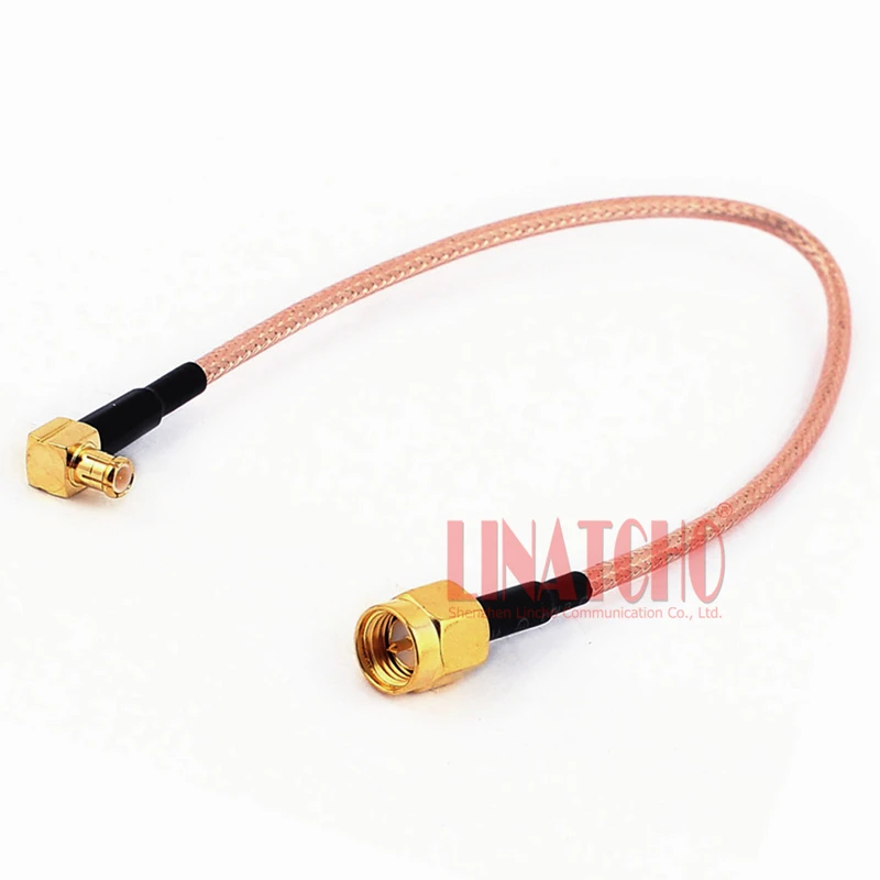 15CM Coaxial RG316 Pigtail Right Angle MCX Male to SMA Male Jumper Cable