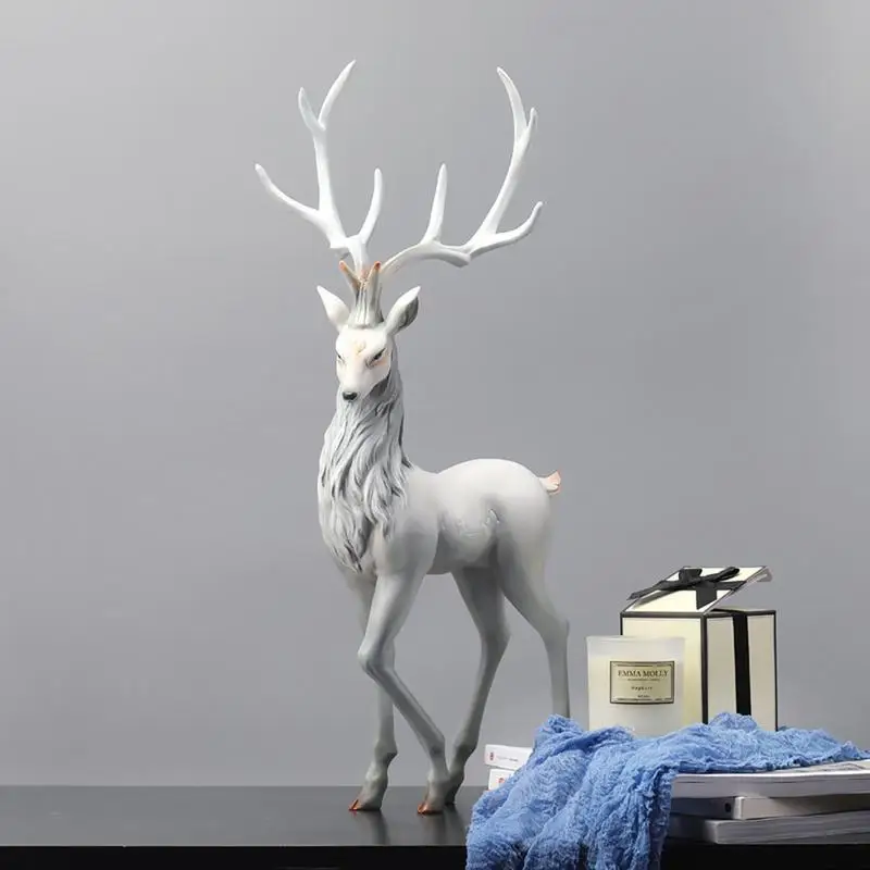 Reindeer Decor Elegant Resin Reindeer Figure Elegant Deer Statue For Christmas Decorations Resin Elk Animal Figurines For Home