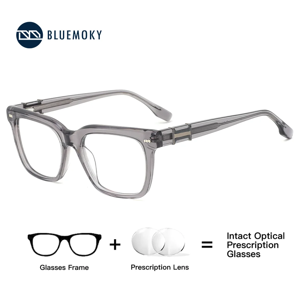 

BLUEMOKY Handmade Acetate Glasses for Women Square Progressive Prescription Eyewear with Photochromic Lenses
