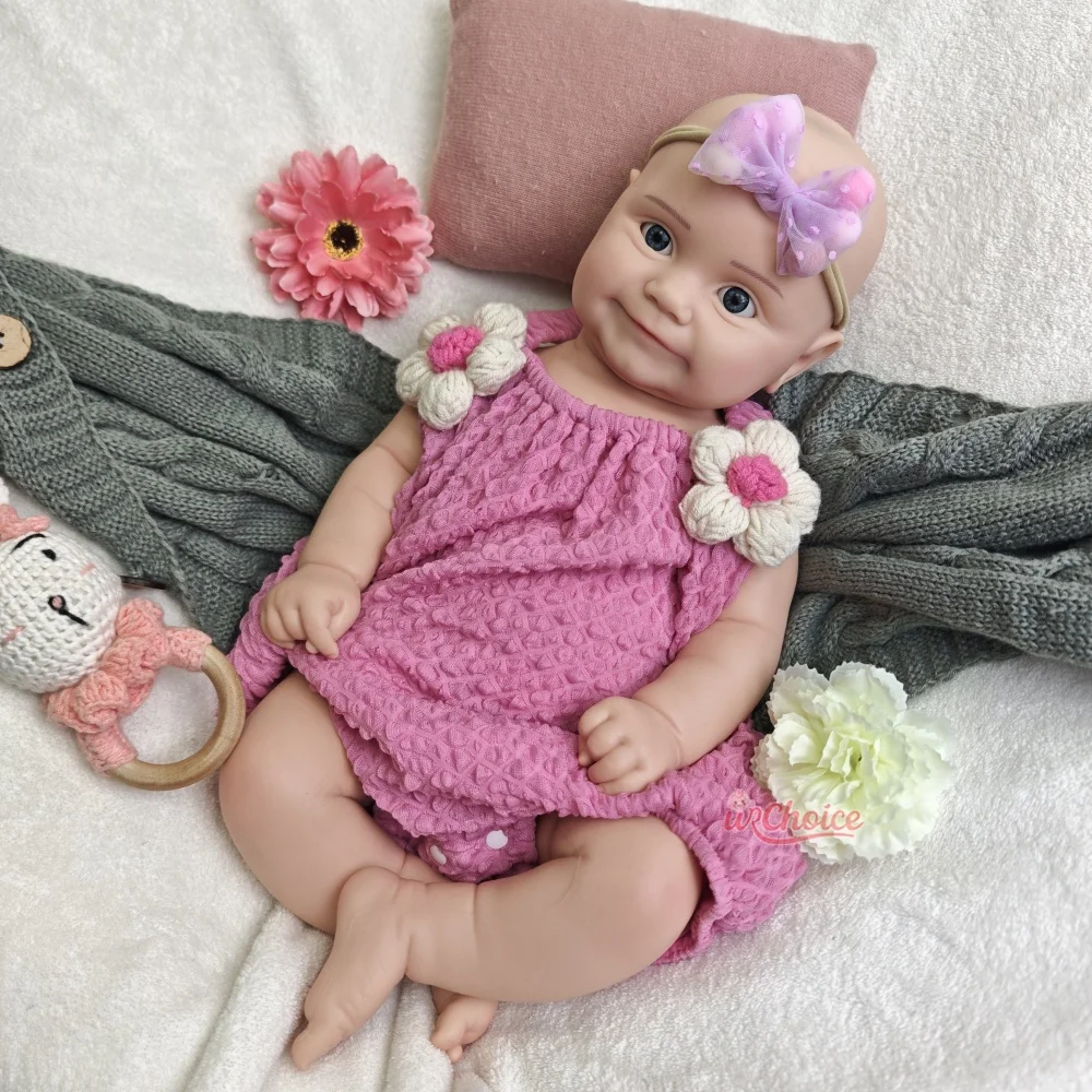 Adorable muñeca Reborn de silicona Artificial de 50CM para niña recién nacida con ojos abiertos para coleccionistas y alivio de la soledad