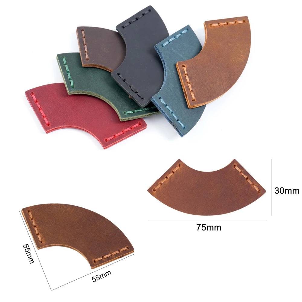 Retro Page Marker PU Leather Bookmarks Fan Shaped Page Marker Simple Book Markers Reading Supplies