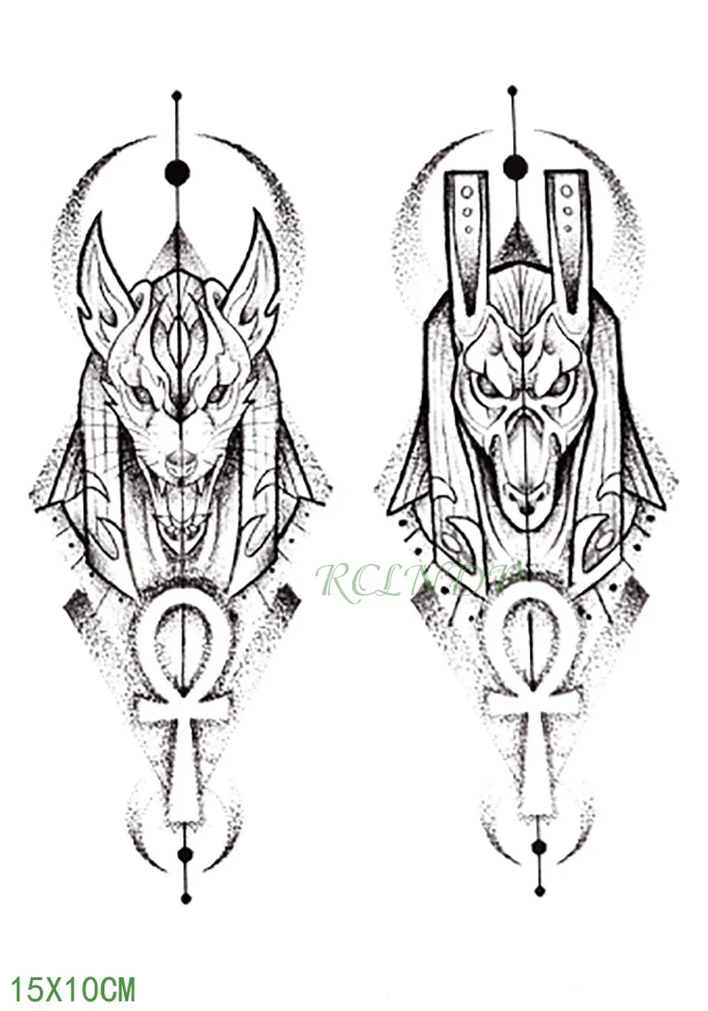 Waterproof Temporary Tattoo Sticker protector of Ancient Egypt Egyptian totem Anubis fake tatto flash tatoo for men women girl