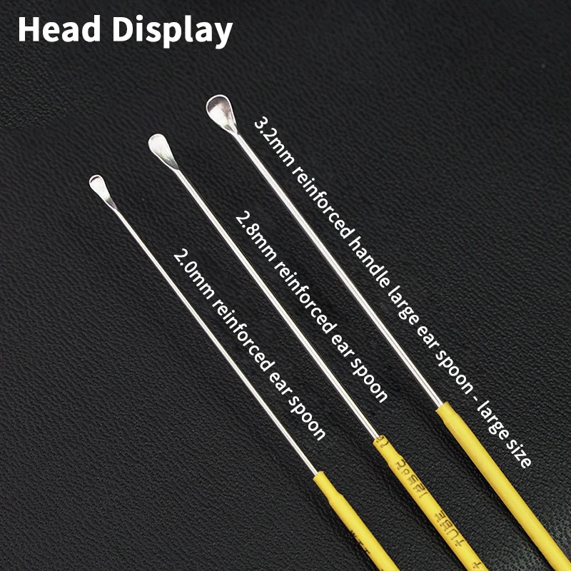 Stainless Steel Yellow Reinforced Flat Ear Lifting Ear Lifting Ultra-Thin Ear Shovel Technician Ear Picking Tool Straight bend